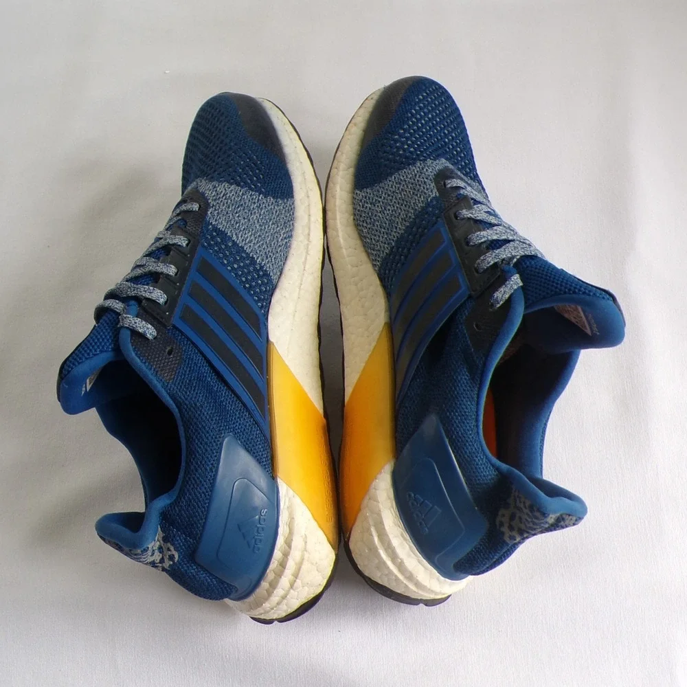 Adidas UltraBoost ST Collegiate Navy Blue Yellow Running Shoes AF6516 Mens 11